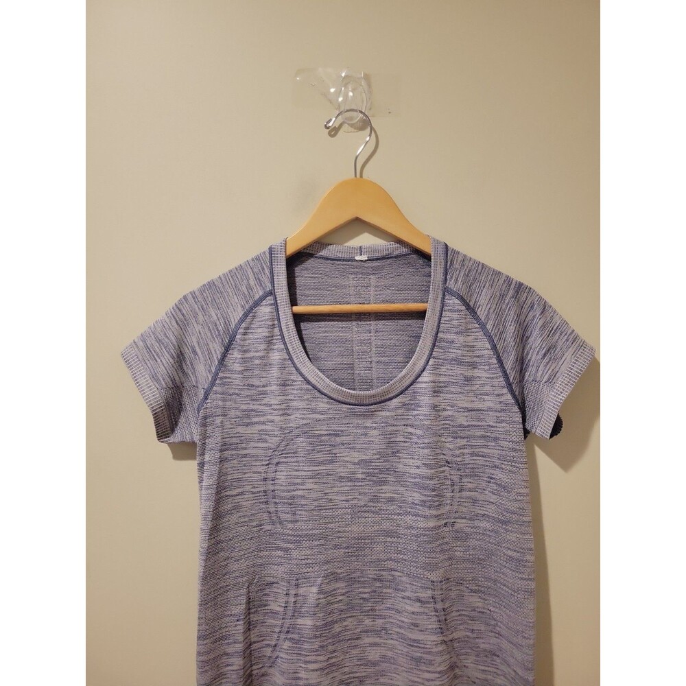 Lululemon Swiftly Tech Short Sleeve Shirt Women’s Size 10 Blue Seamless Running - Picture 3 of 7